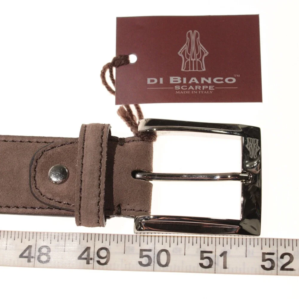 Di Bianco NWT Cut to Size Dress Belt In Solid Brown Suede Leather One Size